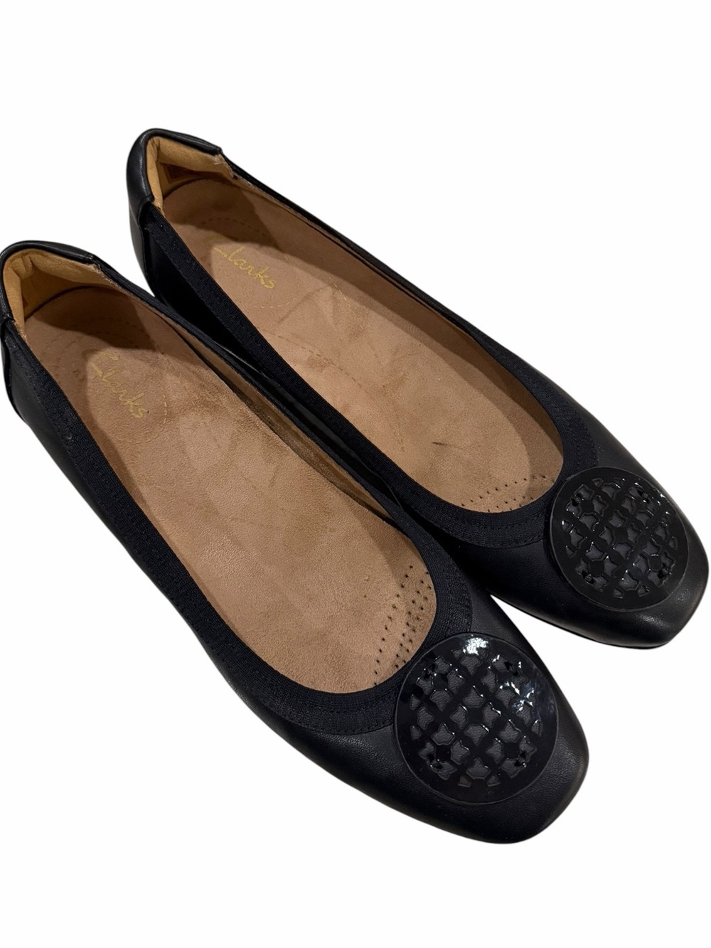 Clarks Artisan Women's 6.5 Candra Blush Black ballet flats Slip On Shoes S6